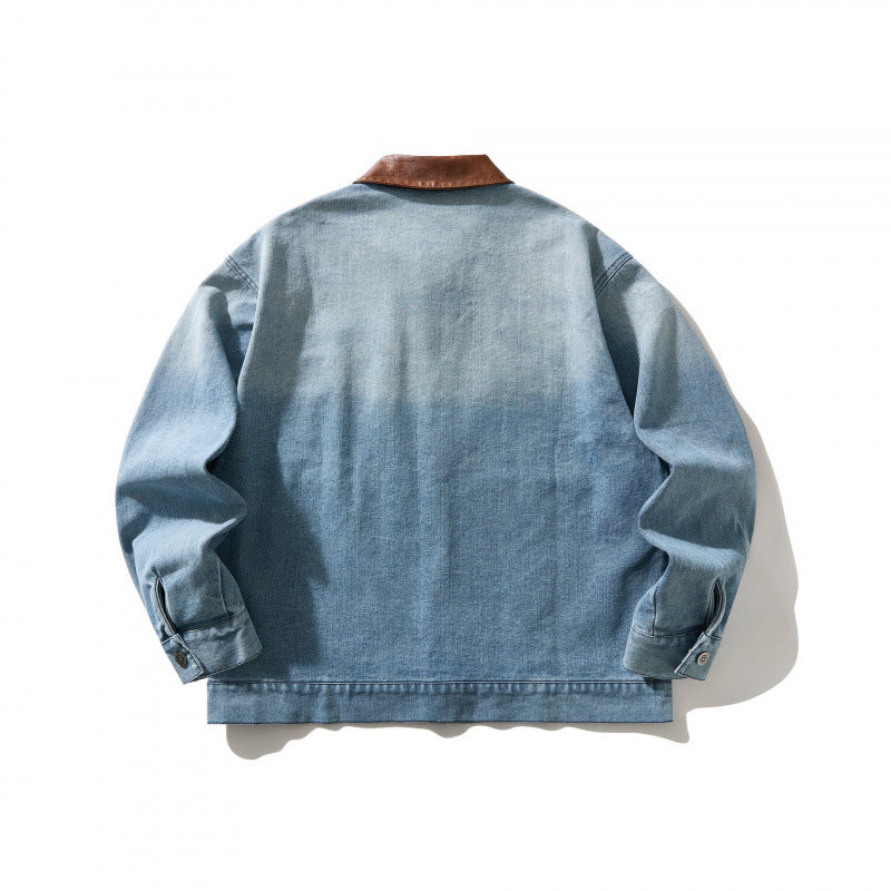 Herren Jeansblouson im Worker-Look mit Kontrastkragen Shop Nory
