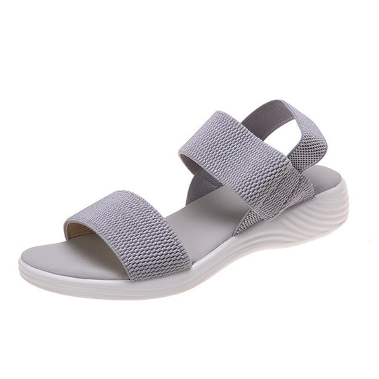 Damen Strick‑Sandalen mit elastischen Riemen und dämpfender Plateau‑Sohle Shop Nory