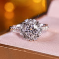 Damen blütenförmiger Zirkonia Ring mit funkelnden Akzenten Shop Nory
