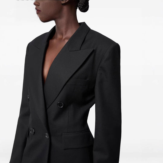 Damen Langblazer im minimalistischen Doppelreiher mit verstärkten Schultern Shop Nory