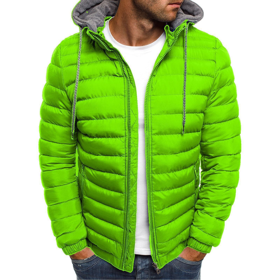 Herren leichte Steppjacke mit Kapuze und seitlichen Reißverschlusstaschen
