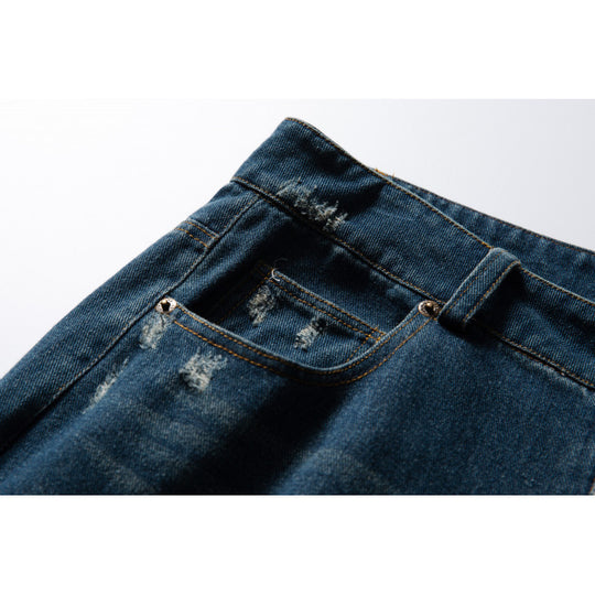 Herren Weite Highwaist Baggy-Jeans mit Used-Waschung und Five-Pocket-Details Shop Nory