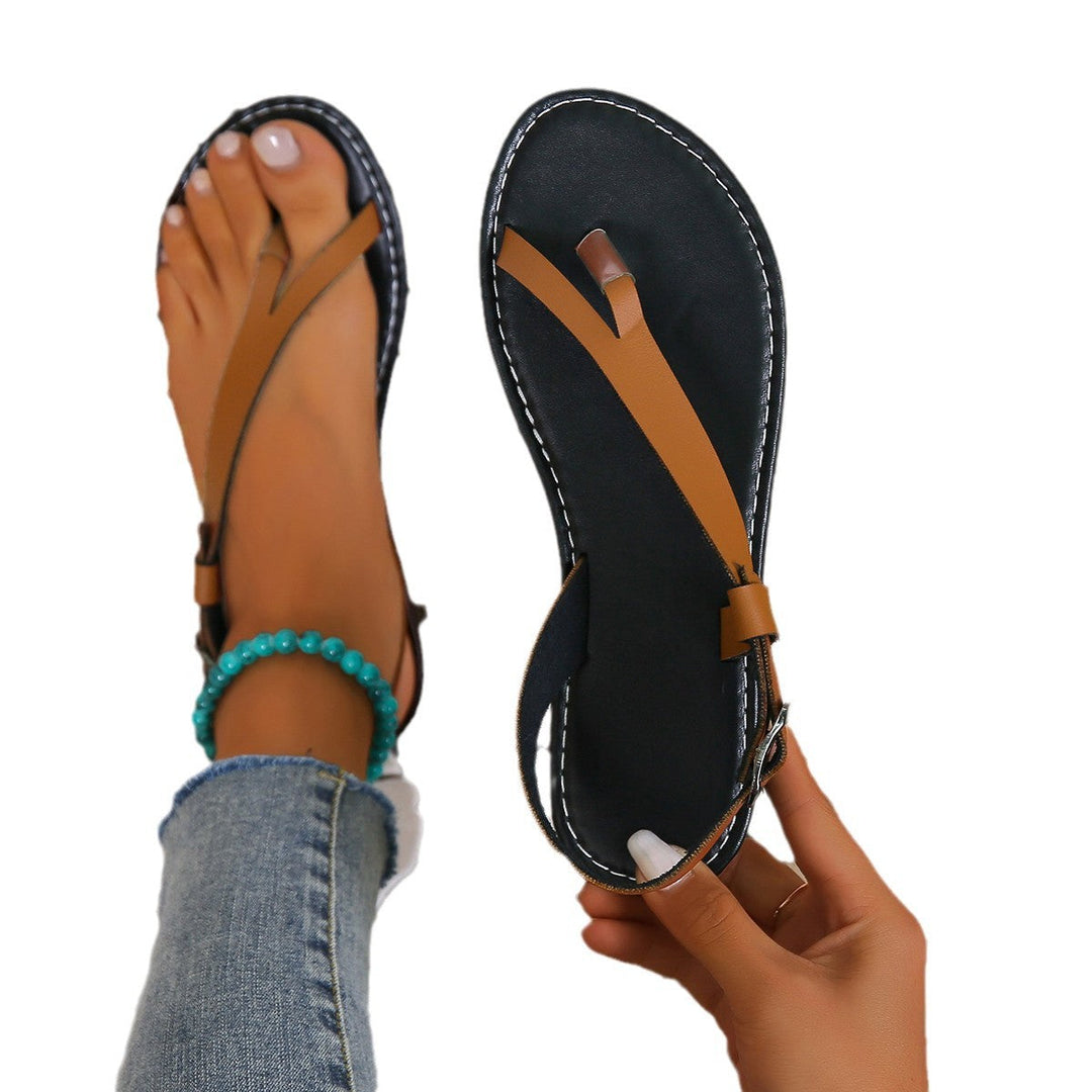 Damen Zehentrenner-Sandalen mit elegantem Riemendesign und komfortablem Fußbett