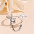 Damenring mit Perle und funkelnden Sternen Shop Nory