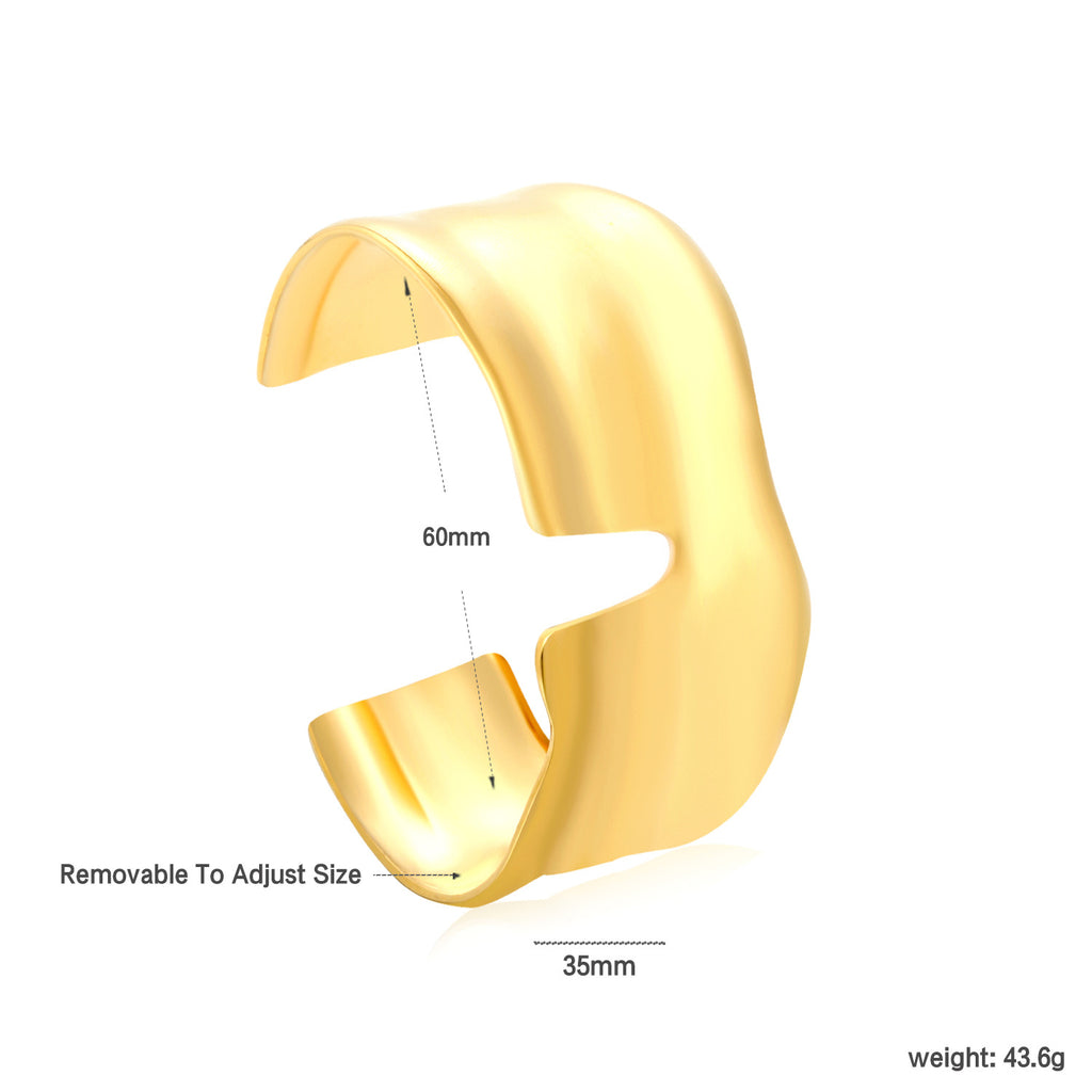 Damen Offener Armreif aus hochwertigem Edelstahl und modernem Design Shop Nory