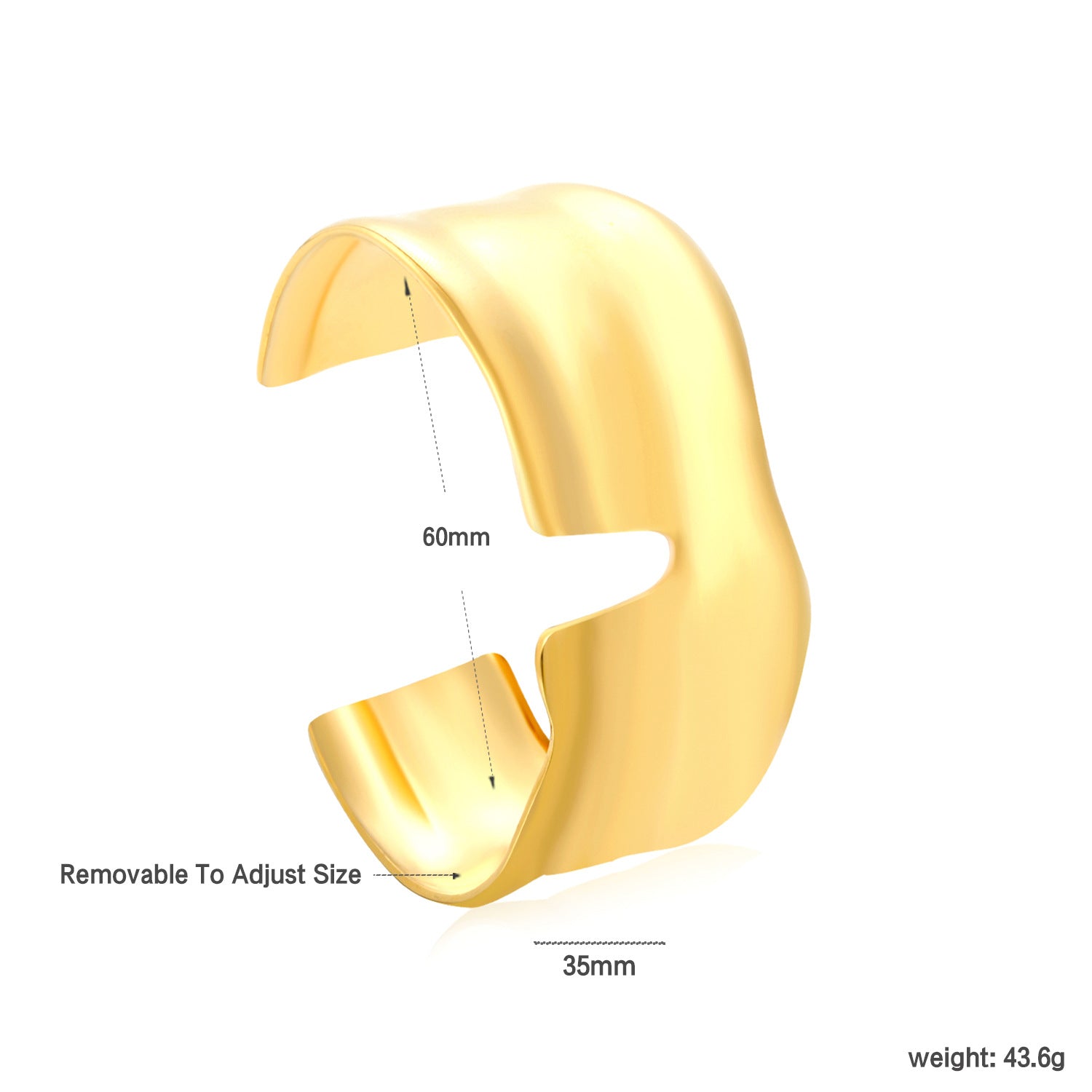 Damen Offener Armreif aus hochwertigem Edelstahl und modernem Design Shop Nory