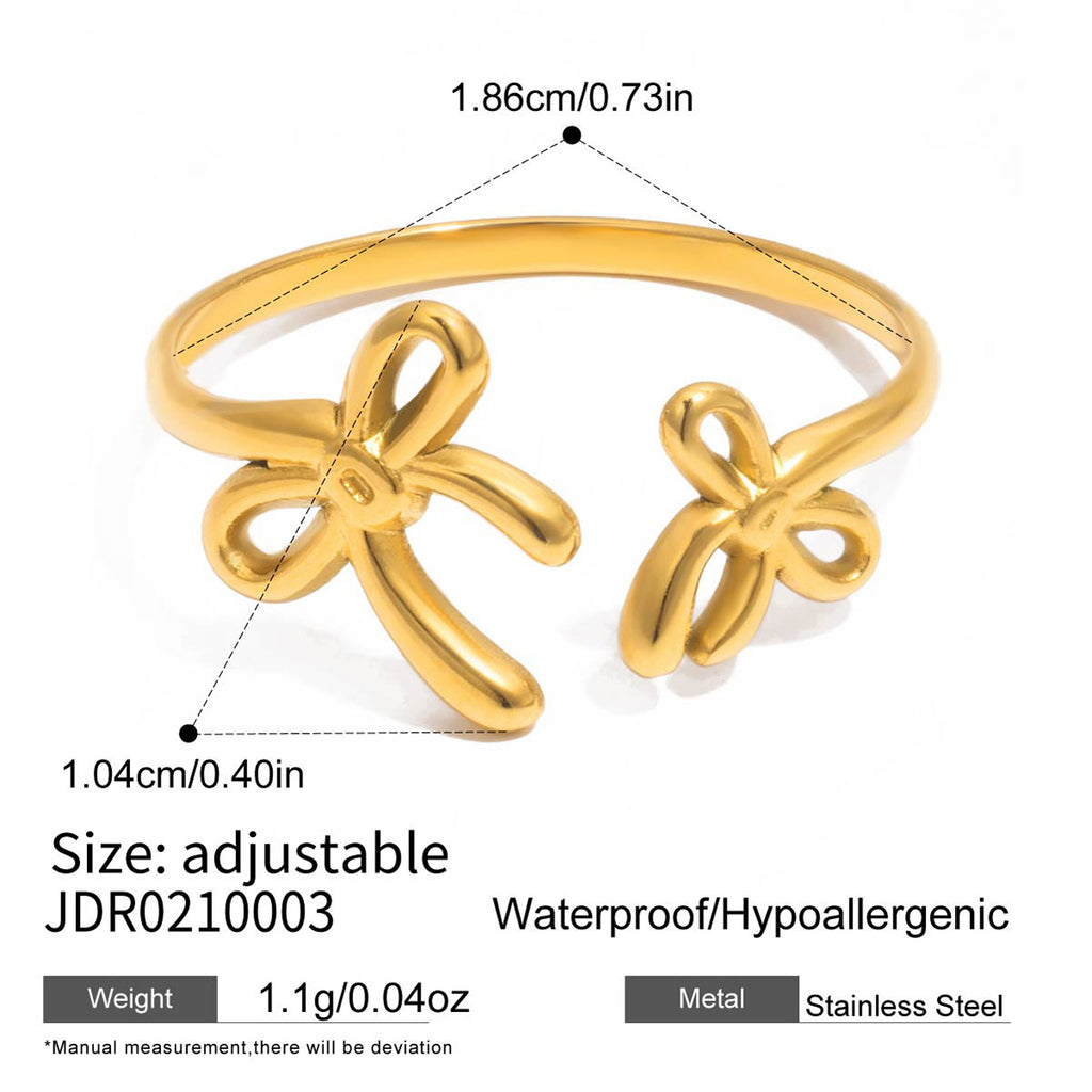 Damen Armband mit verstellbarem Schleifen-Design aus rostfreiem Edelstahl Shop Nory