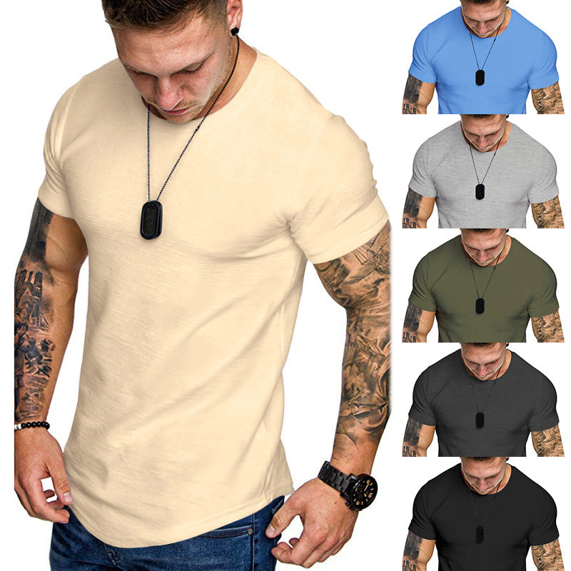 Herren figurbetontes Kurzarm-T-Shirt aus hochwertiger Baumwolle mit Rundhalsausschnitt und bequemen Schnitt
