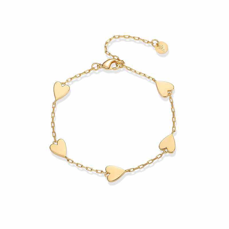 Damen Fußkettchen mit filigranen Herzanhängern und zartem Gliederdesign Shop Nory