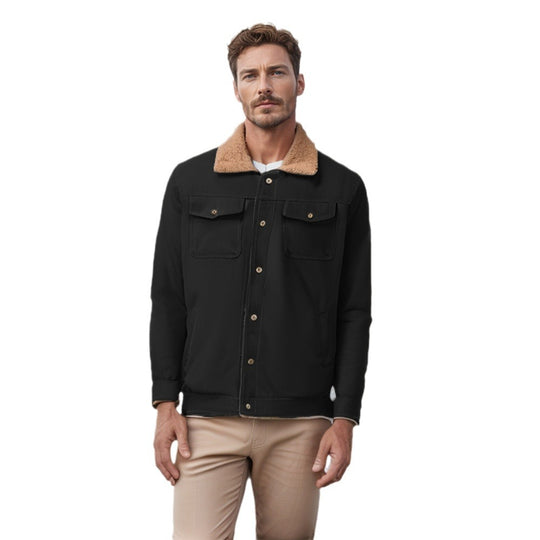 Herren Workwear-Jacke mit Teddykragen und Druckknopfleiste Shop Nory