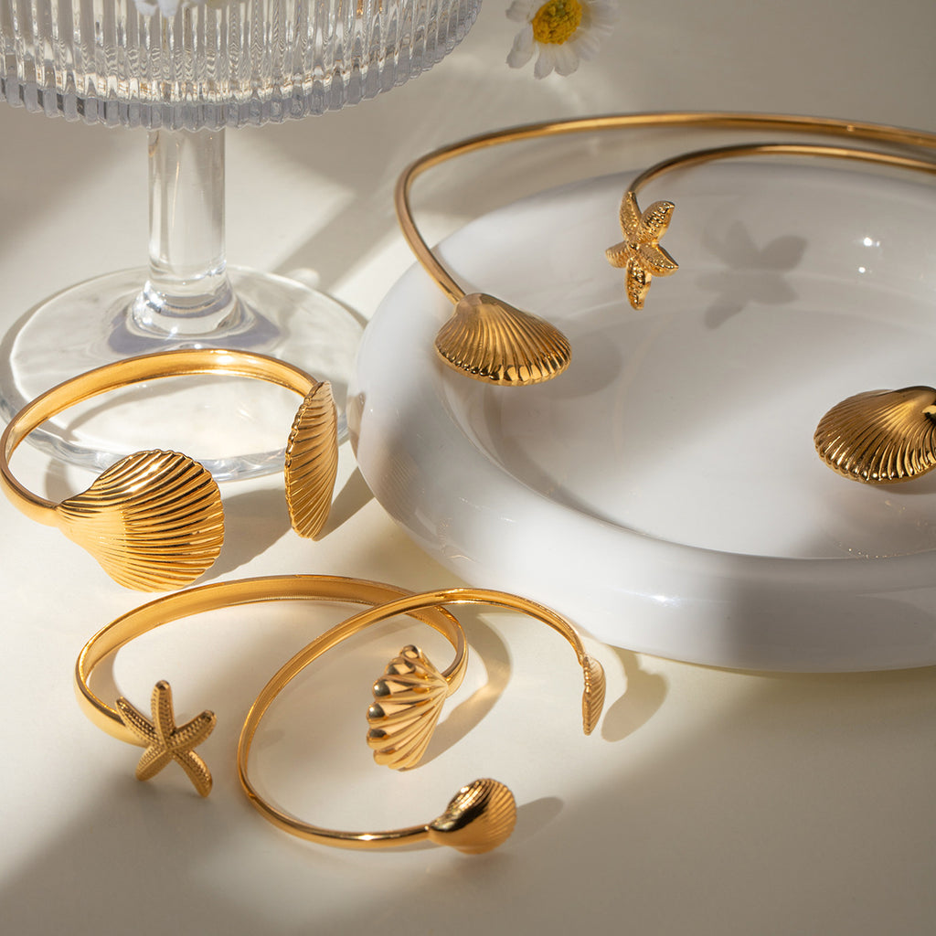 Damen Offenes Armreif mit elegantem minimalistischen Design aus hypoallergenem Edelstahl Shop Nory
