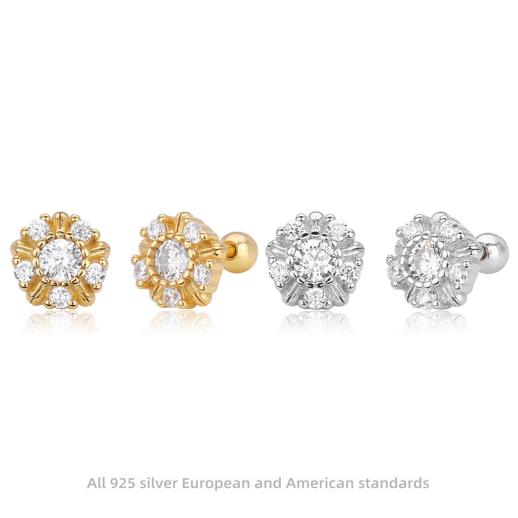 Damen Ohrstecker mit luxuriösem Zirkonmotiv und hochwertiger 925 Sterling Silberfassung Shop Nory