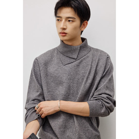 Damen Modischer Grobstrickpullover mit hohem Kragen Shop Nory