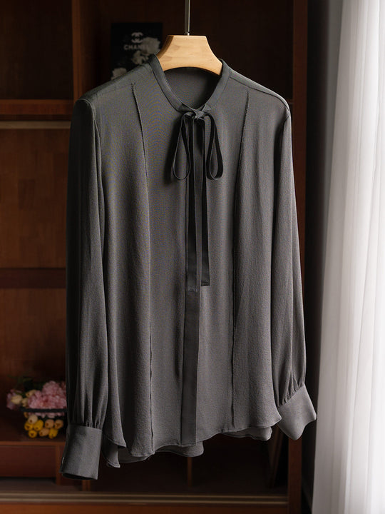 Damen Edle Bluse mit Schleifen-Detail Shop Nory