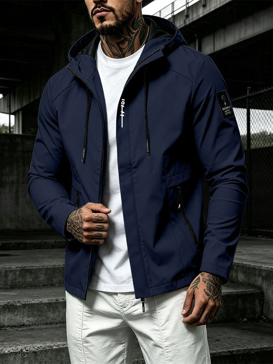 Herren Wasserabweisende Softshell-Jacke mit Kapuze und verdecktem Reißverschluss Shop Nory