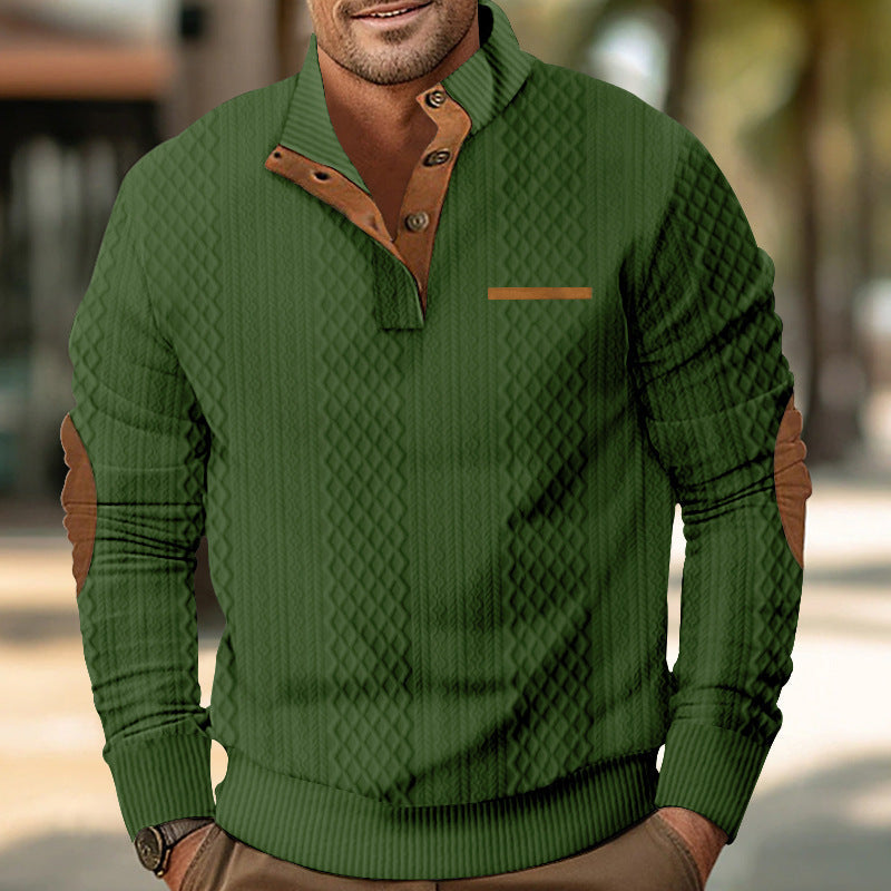 Herren Strickpullover mit modernem Kragen und strukturierter Oberfläche