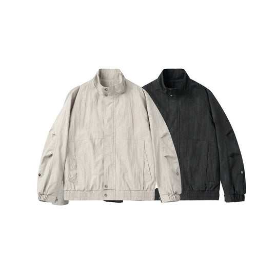 Unisex Kurzblouson im minimalistischen Workwear‑Look mit hohem Stehkragen und Druckknopfverschluss Shop Nory