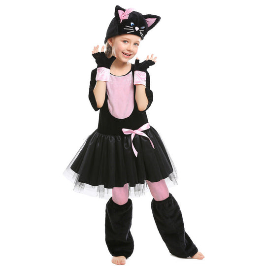 Mädchen Katzenkostüm mit Schwanz und weichem Plüsch Shop Nory
