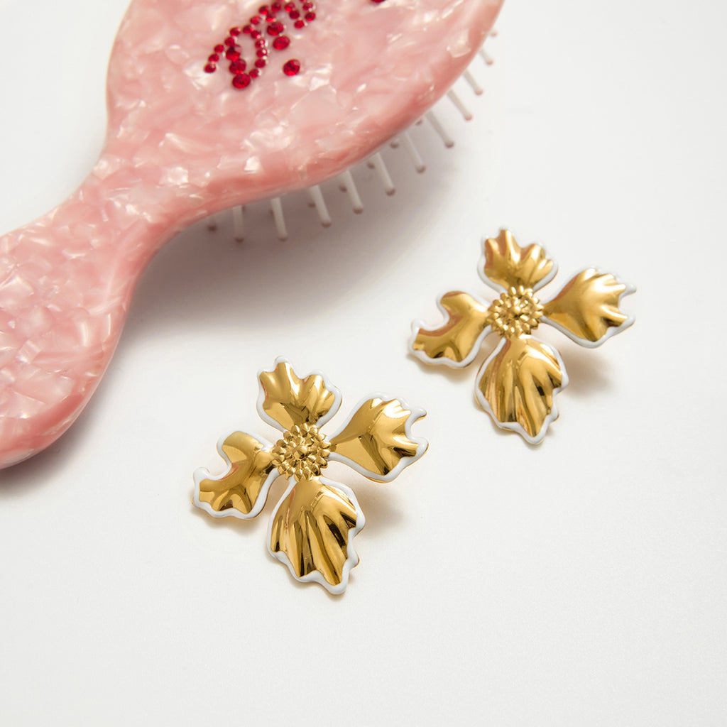 Damen Ohrhänger im floralen Design aus hypoallergenem Edelstahl Shop Nory