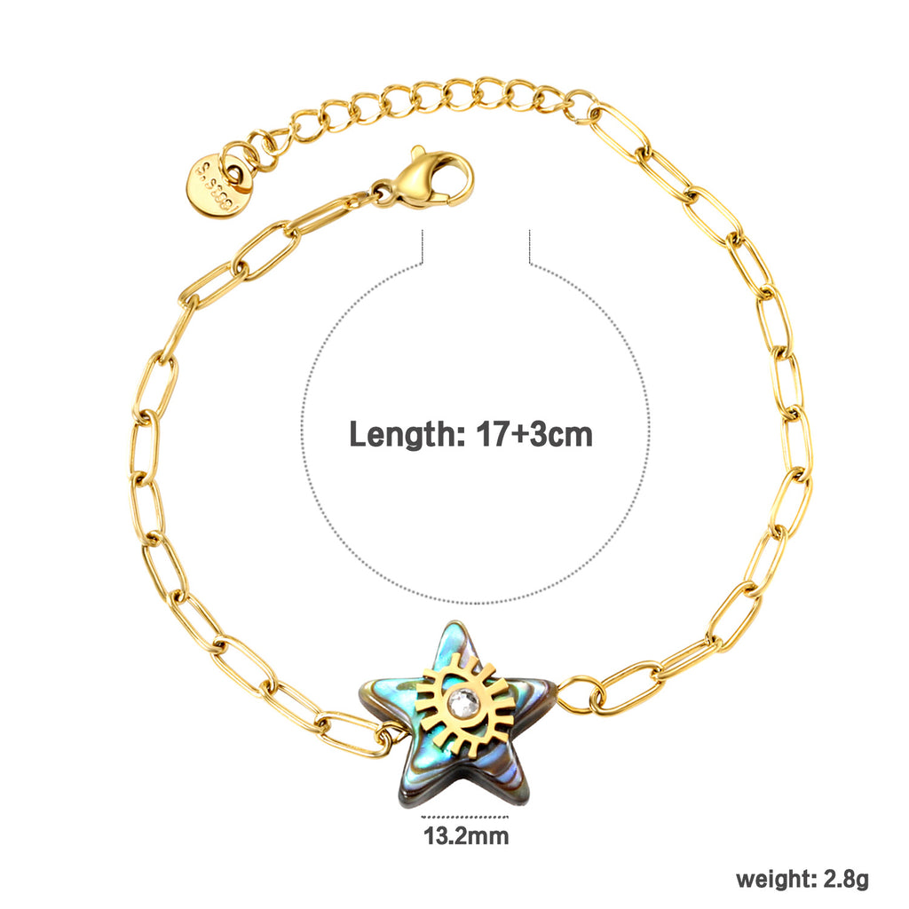 Damen Armband mit funkelndem Sternanhänger und eleganter Gliederkette Shop Nory