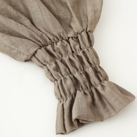 Damen Romantische Rüschenbluse im Boho-Stil mit Bindeband und gerafften Manschetten Shop Nory