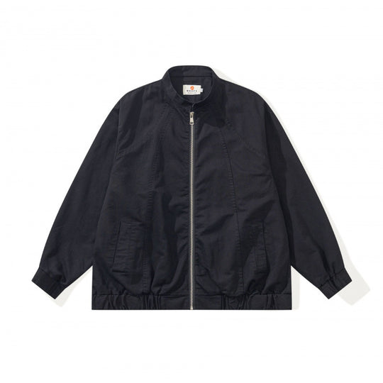 Unisex Boxige leichte Bomberjacke aus Baumwollmix mit Stehkragen, Reißverschluss und Kordelzugsaum Shop Nory