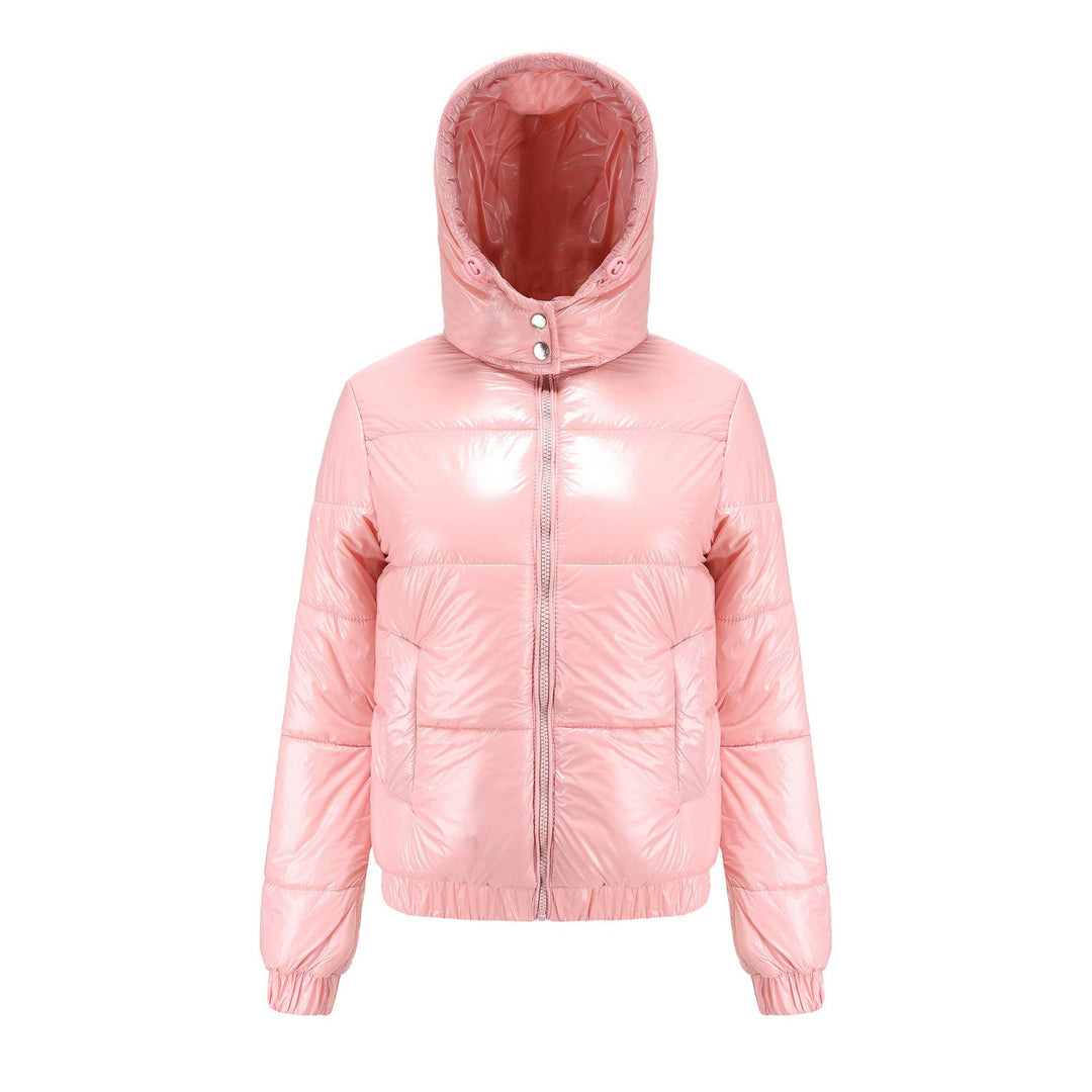 Damen glänzende Winterjacke mit Kapuze – Wasserabweisend & Wärmeisoliert – ShopNory