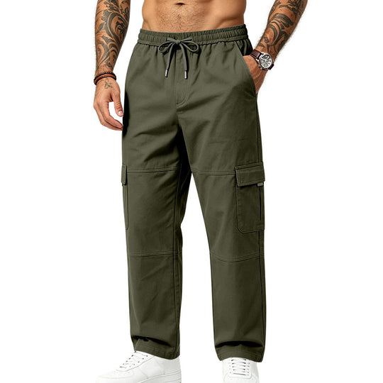 Herren Modern-lässige Cargo-Hose mit Elastikbund, Cargotaschen und verstärkten Knien Shop Nory
