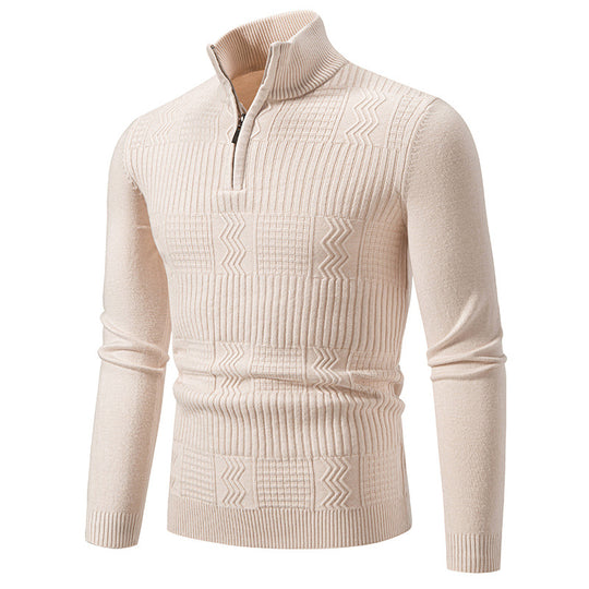 Herren Strukturierter Halbzip-Mockneck-Pullover mit Zopfmuster Shop Nory