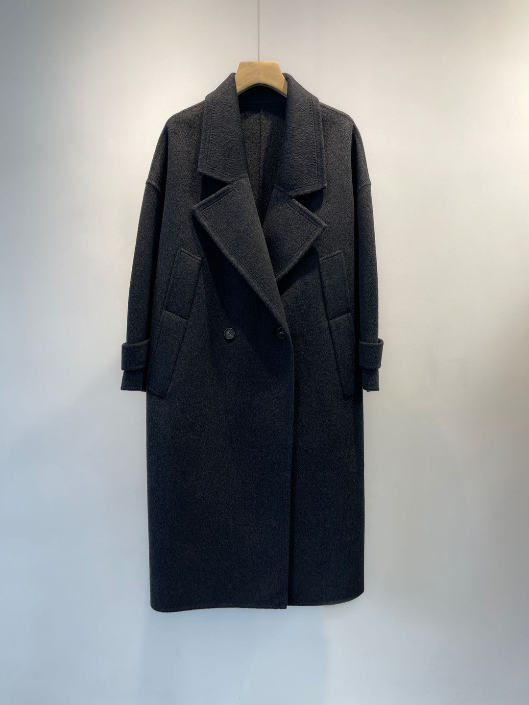 Damen Übergröße Wollmischung Doppelreiher Mantel Shop Nory
