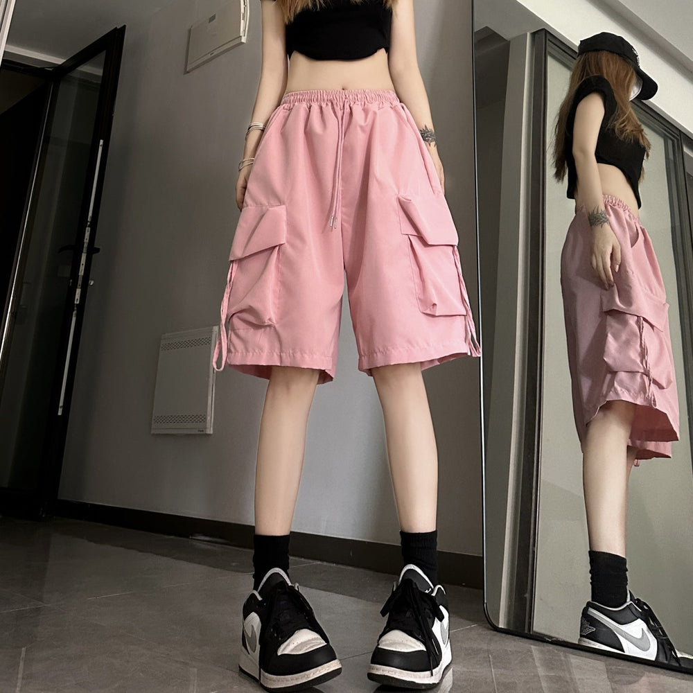 Damen Cargo-Shorts mit praktischen Seitentaschen und elastischem Bund