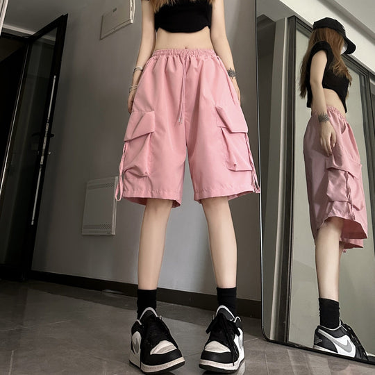 Damen Cargo-Shorts mit praktischen Seitentaschen und elastischem Bund