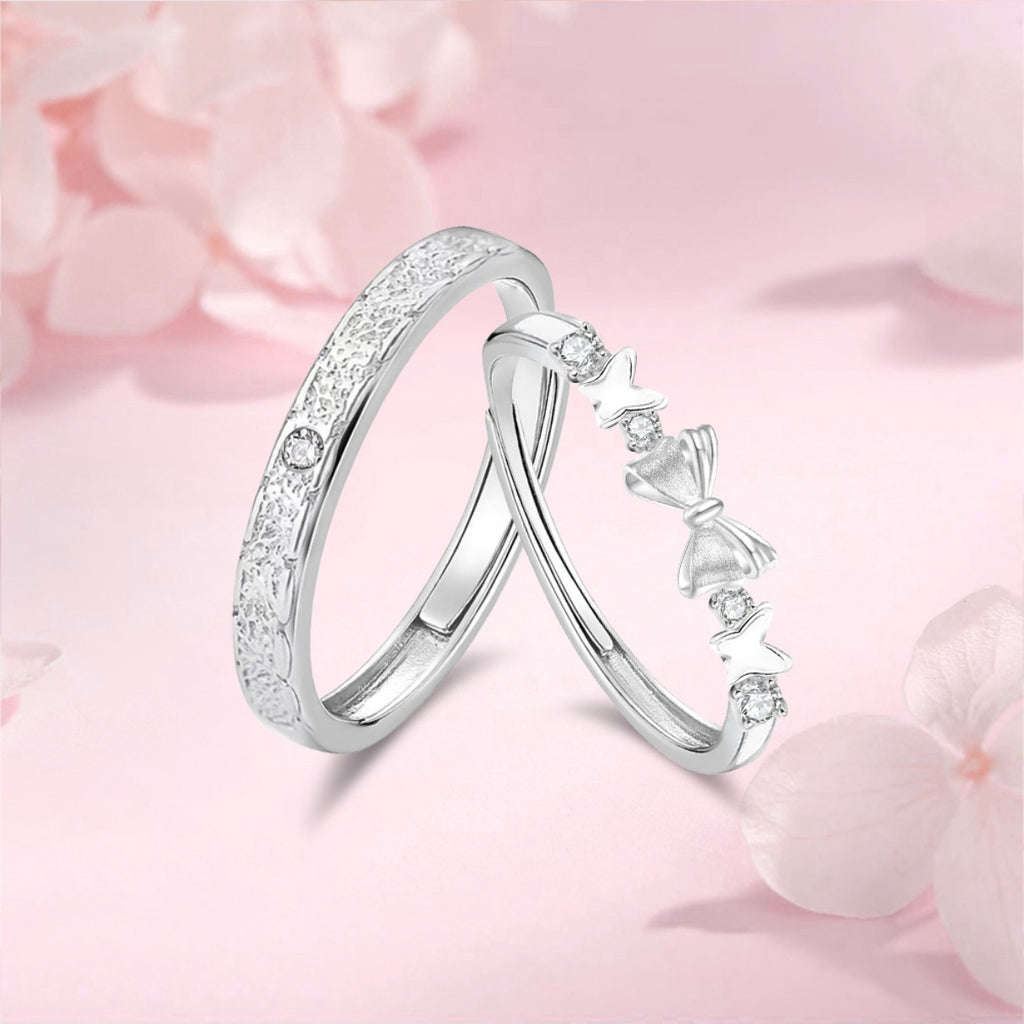 Damenring mit filigranem Schleifenmotiv und funkelnden Zirkonia Shop Nory