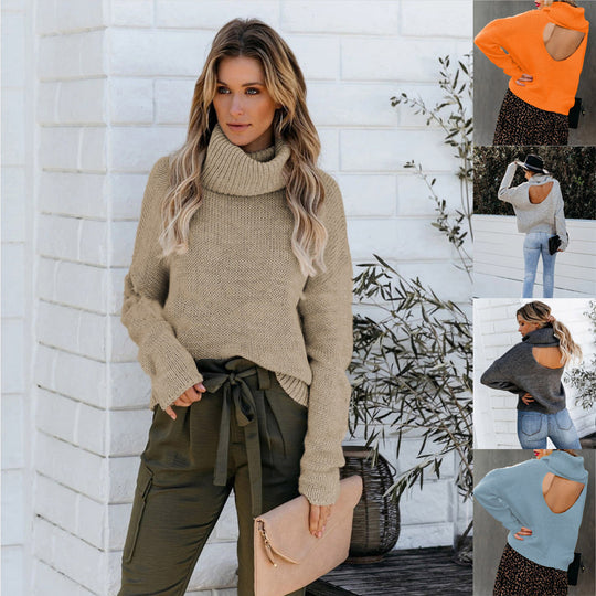 Damen Oversize Rollkragenpullover grobgestrickt mit weitem Schnitt Shop Nory