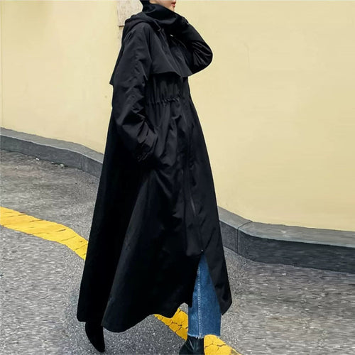 Damen Oversize-Mantel im Maxi-Look mit Kapuze und Cape‑Passe Shop Nory