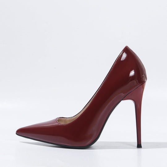 Damen spitze High Heel Pumps mit glänzendem Obermaterial