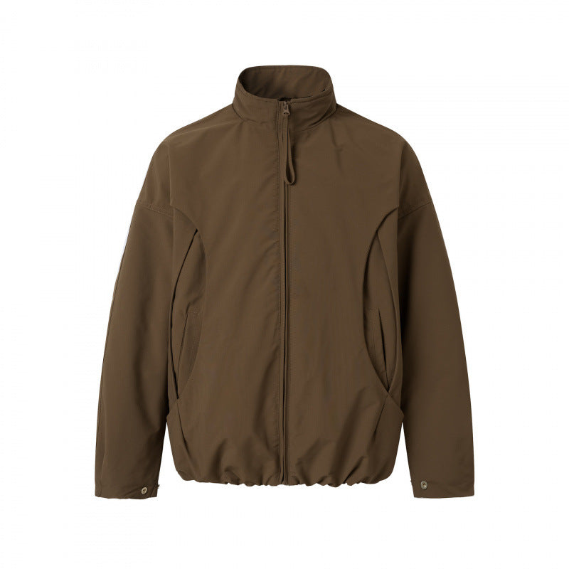 Unisex Leichter technischer Blouson mit Stehkragen, durchgehendem Reißverschluss und Tunnelzugsaum Shop Nory