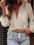 Damen bestickte Bluse mit eleganten Details