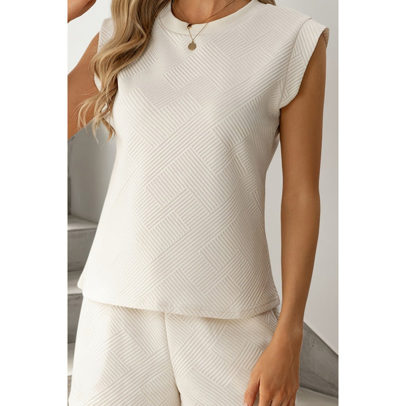 Damen Kurzarm-Overall mit Rüschendetails und Bindegürtel