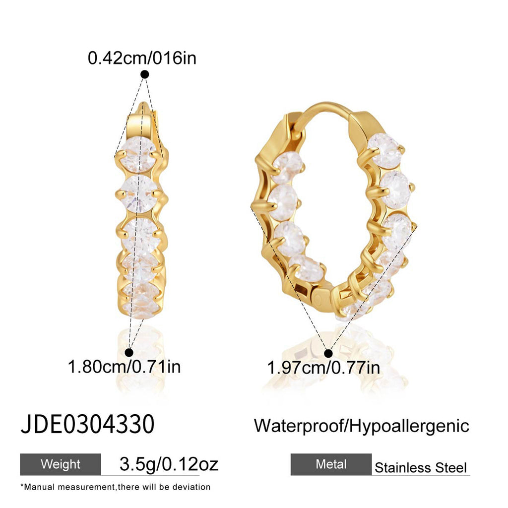 Damen Creolen mit funkelnden Zirkonia und hypoallergenem Edelstahl Shop Nory
