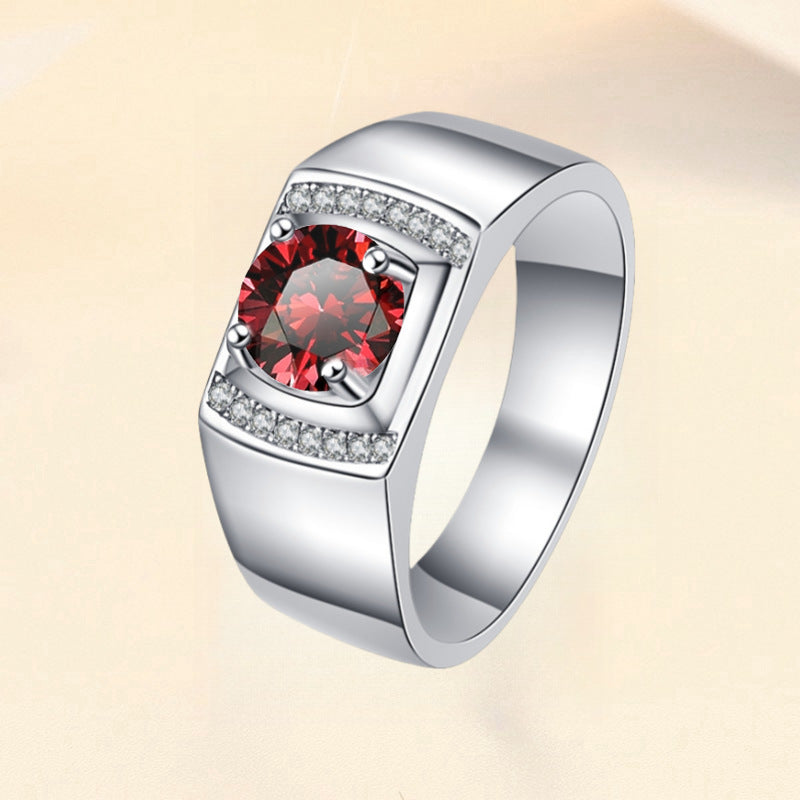 Damenring mit zartem, runden Pink-Zirkonia und funkelndem Design Shop Nory