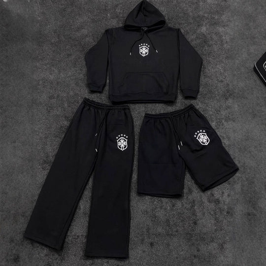 Damen weite Jogginghose mit elastischem Bund, Tunnelzug und gesticktem Emblem Shop Nory