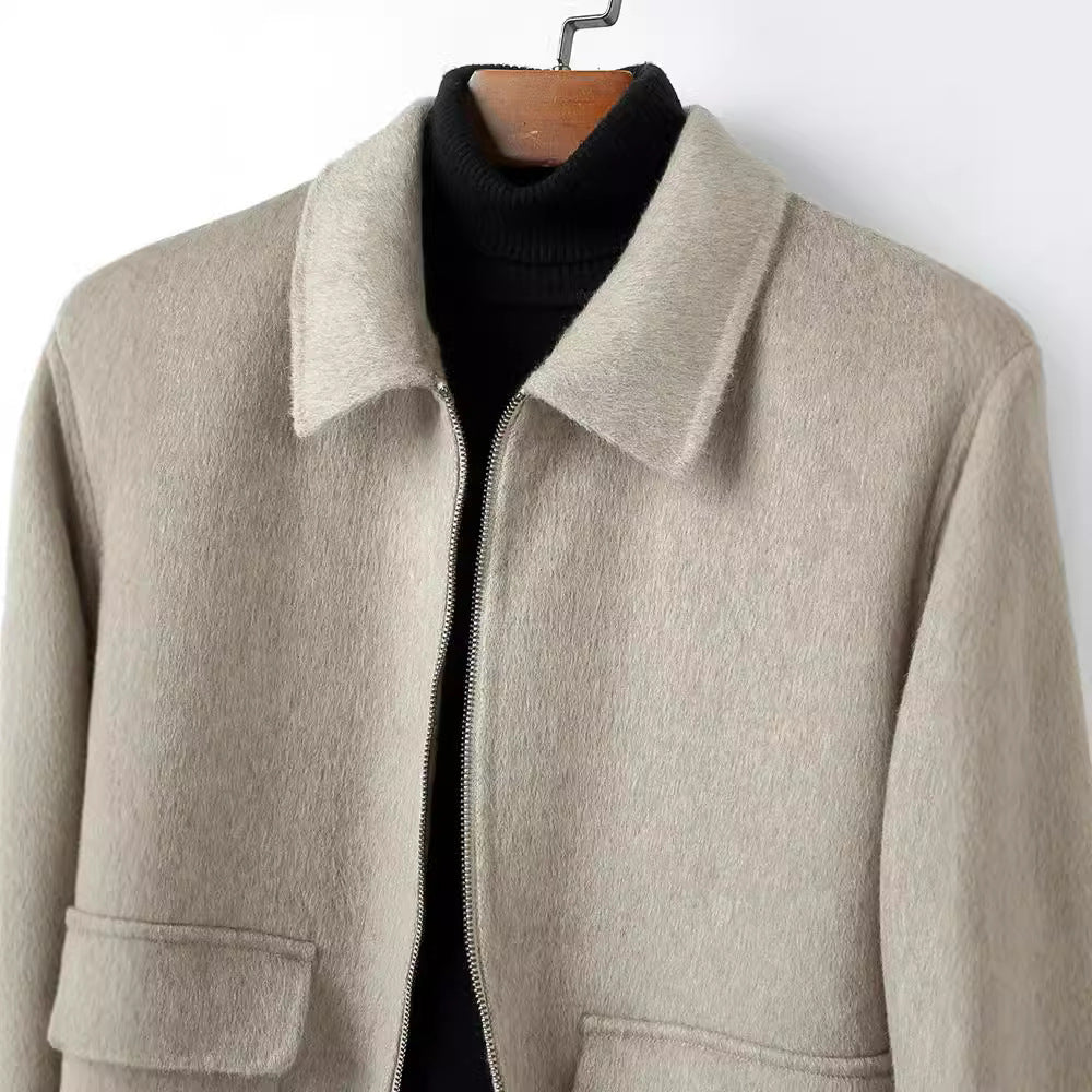 Herren Wollmix-Übergangsjacke mit Stehkragen, Reißverschluss und Pattentaschen Shop Nory