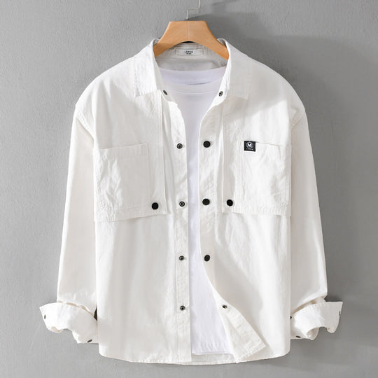 Herren Baumwoll-Overshirt mit Druckknopfleiste, Doppel-Brusttaschen und relaxed Fit Shop Nory