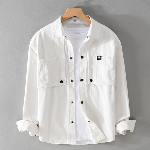 Herren Baumwoll-Overshirt mit Druckknopfleiste, Doppel-Brusttaschen und relaxed Fit Shop Nory
