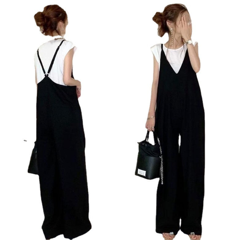 Damen Weit geschnittene Latzhose im Boho-Stil Shopnory