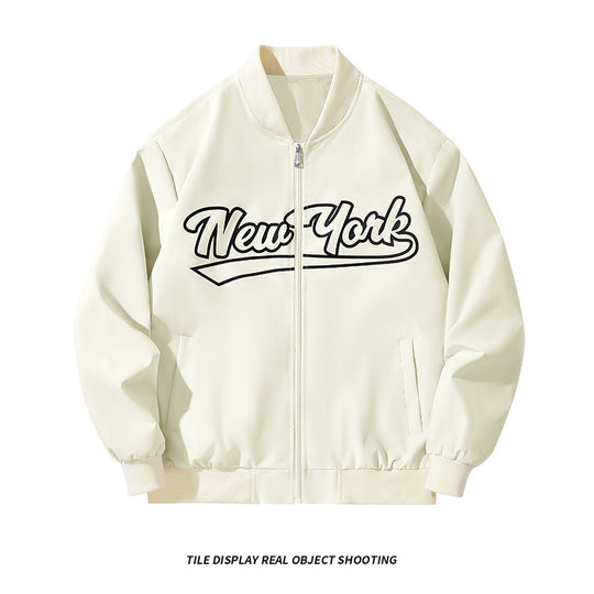 Herren Bomberjacke im College-Stil mit Script-Frontprint und Rippbündchen Shop Nory