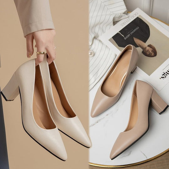 Damen elegante Pumps mit blockierendem Absatz Shopnory