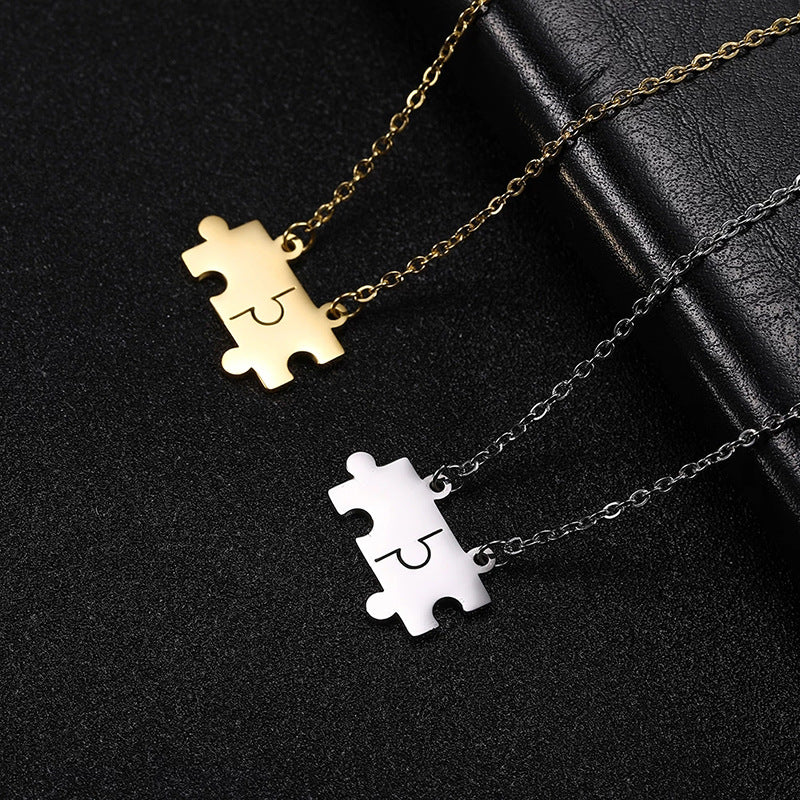 Damen Puzzle-Anhänger Halskette Shop Nory