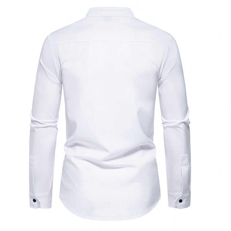 Herren Langarm Hemd mit modernem Knopfdesign